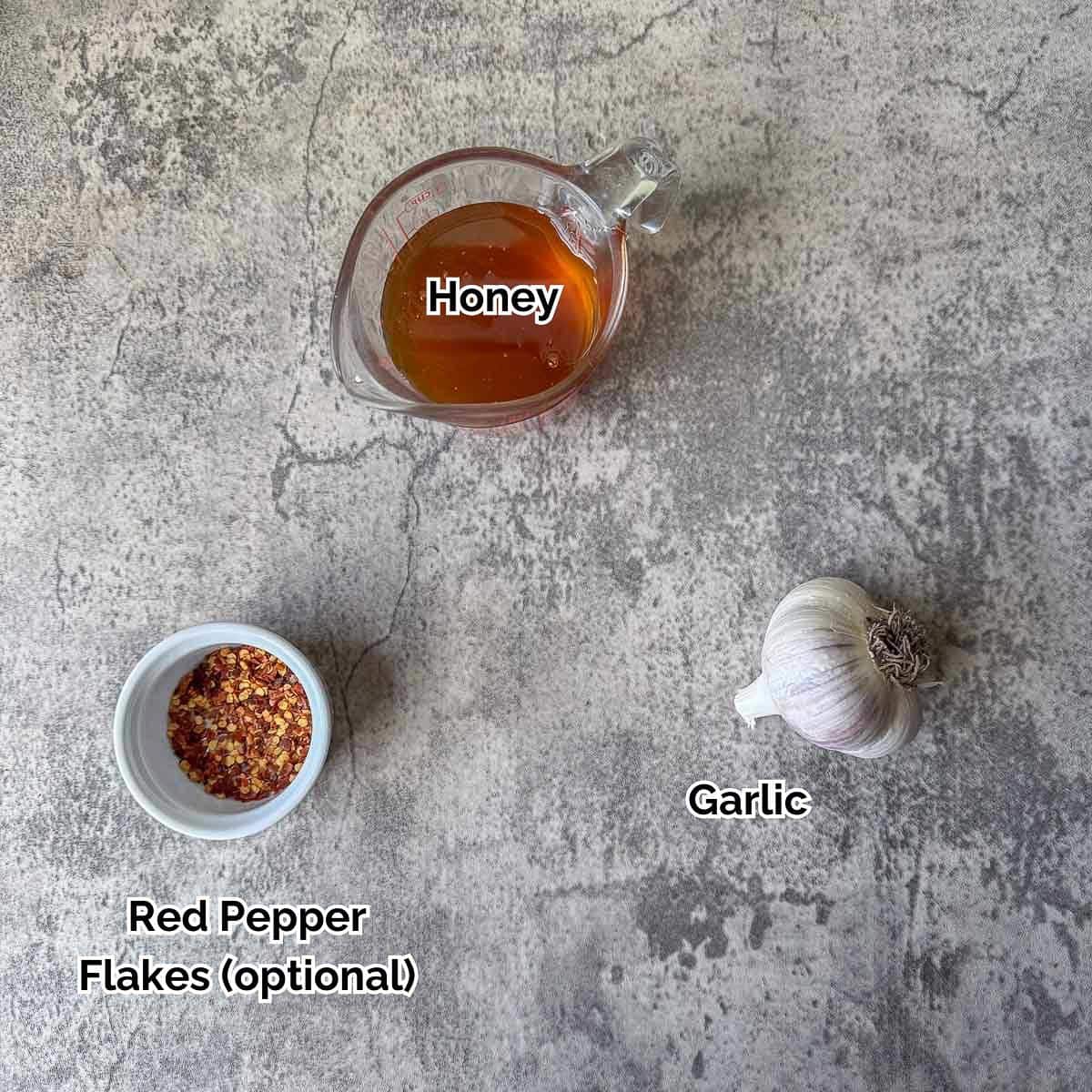 fermented garlic and honey ingredients.