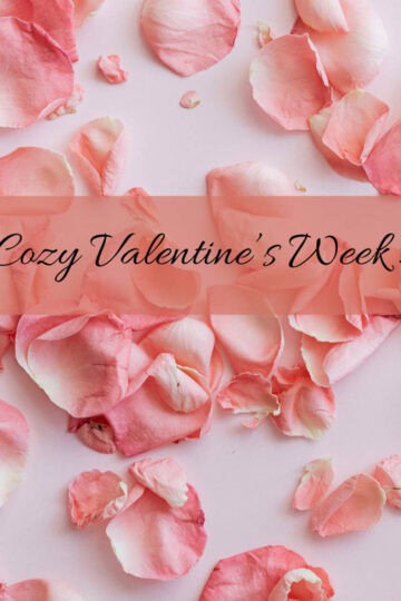 valentines week list written over a background of pink petals