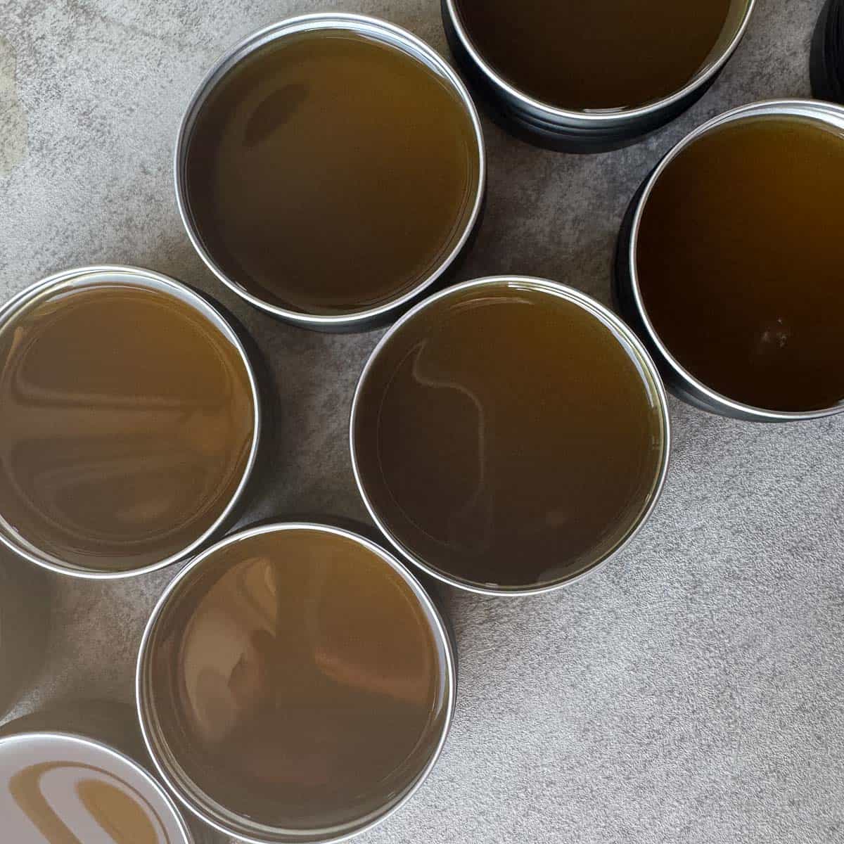 tins of pine resin salve