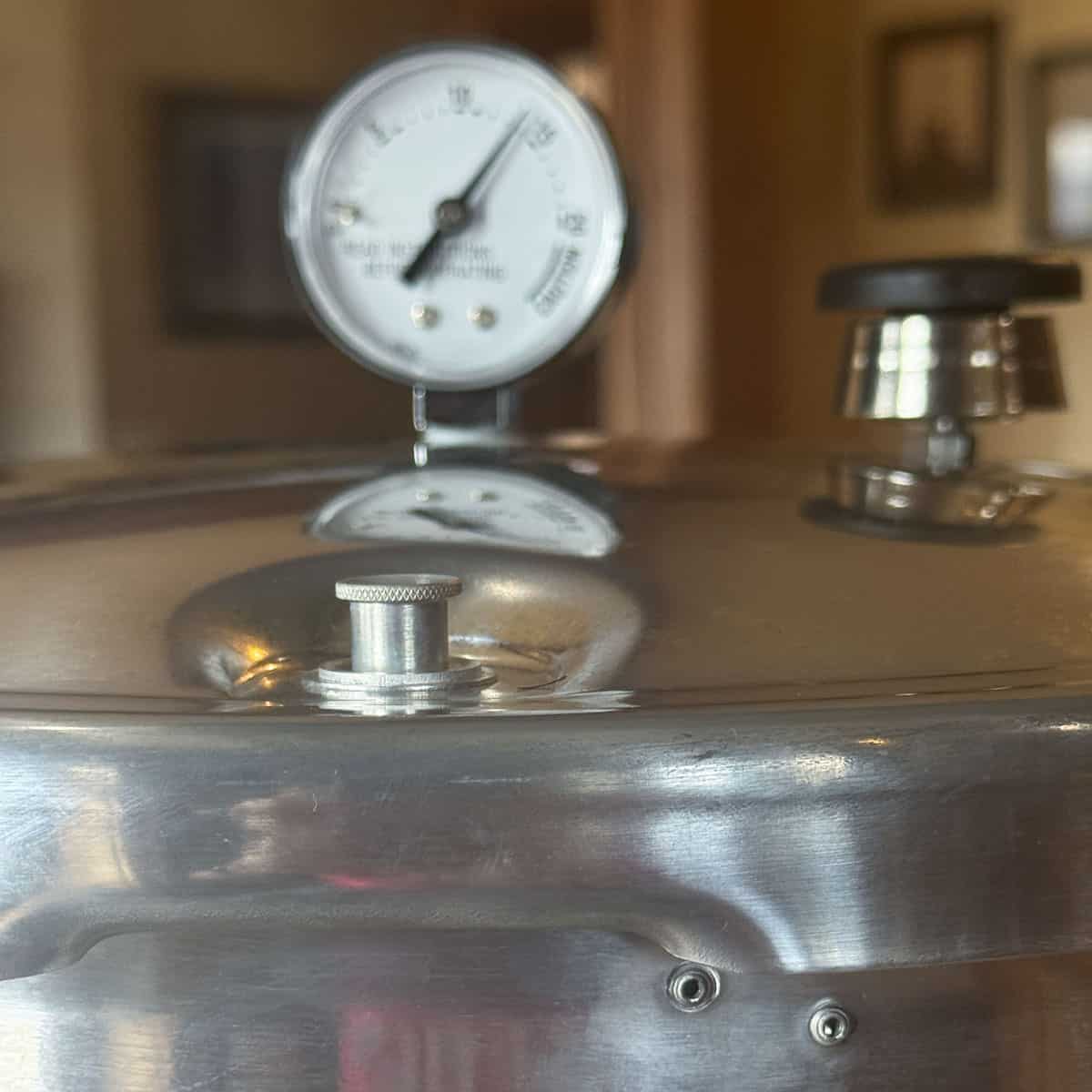 vent pin in locked position on a pressure canner