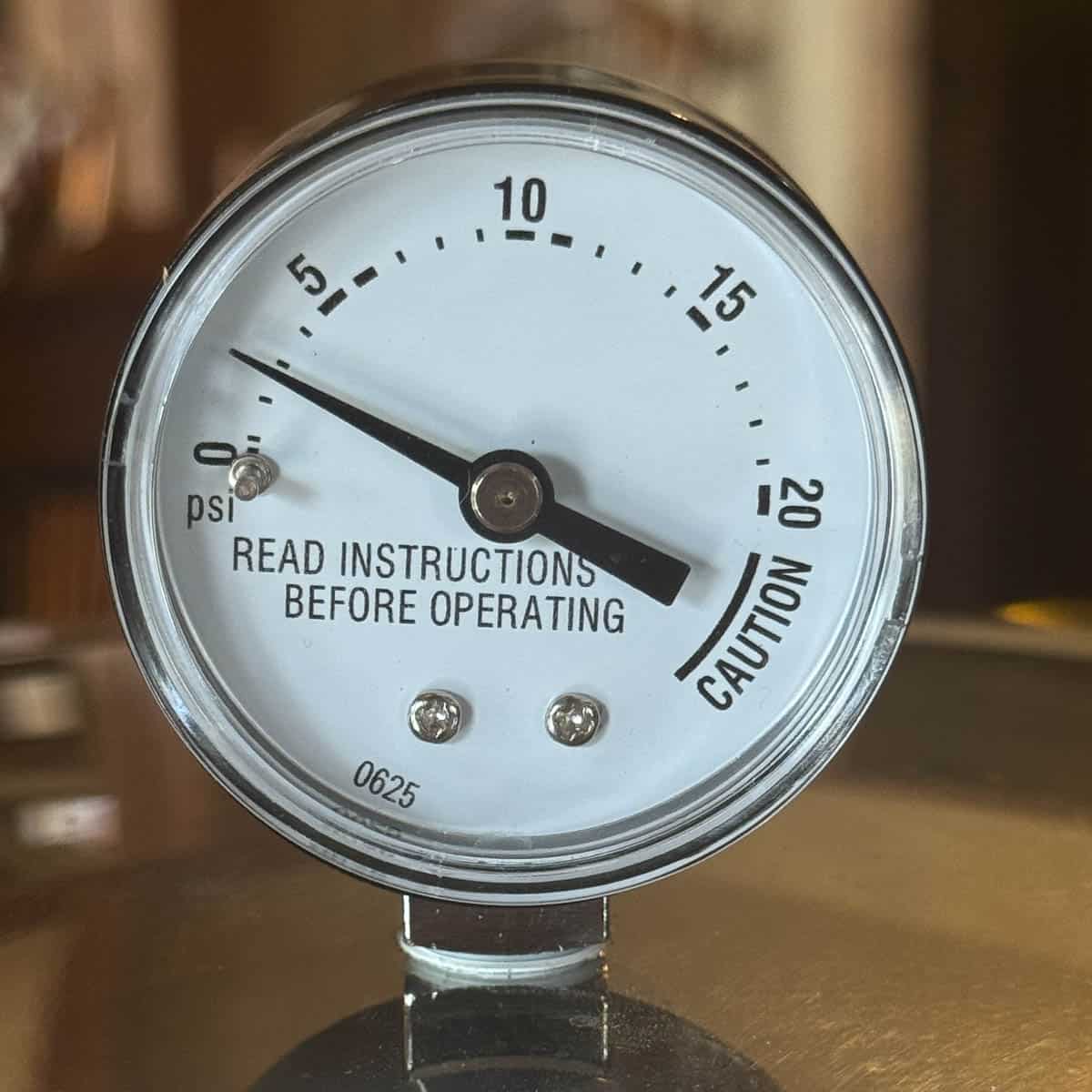 dial gauge on a pressure timer