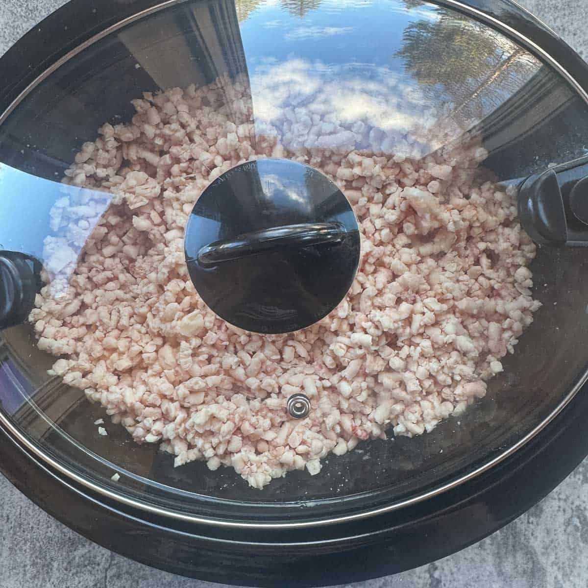 crock pot with ground fat