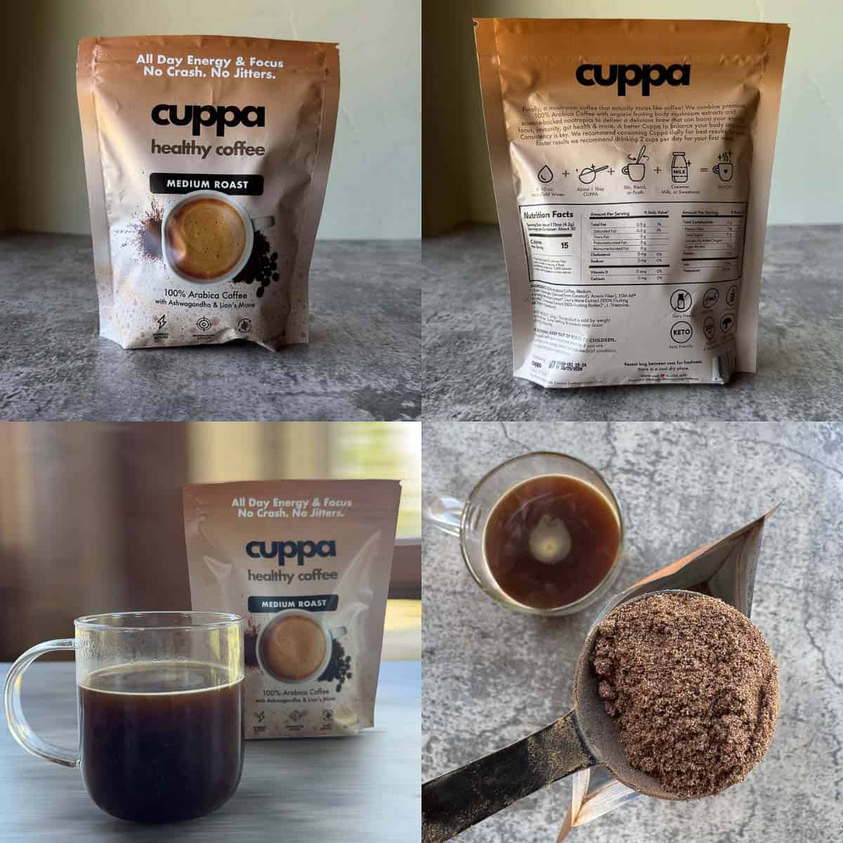 cuppa mushroom coffee collage