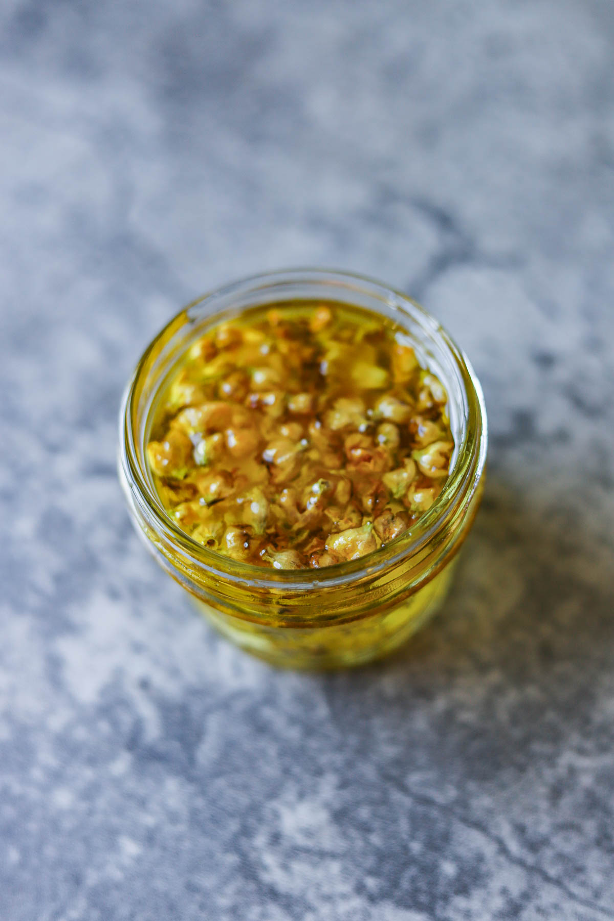 mullein garlic oil in mason jar