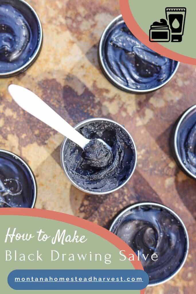 black drawing salve in tins